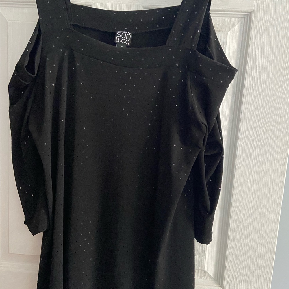 Clara Sun Woo women’s cold shoulder, 3/4 sleeve top